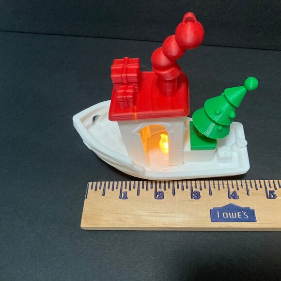 Holiday large Benchy 3D printed lighted decoration ornament red white green - Picture 10 of 13